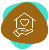 Hand holding house with heart